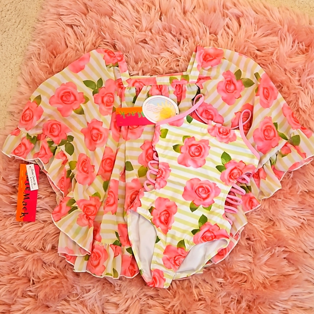 NEW Kate Mack Swimsuit & Matching Cover-up Size 5